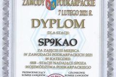 Zawody Podkarpackie 2021 - Dyplom