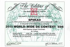 CQ WW DX SSB Contest 2015 - Dyplom