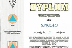Zawody z okazji Międzynarodowego Dnia Obrony Cywilnej 1997 - Dyplom